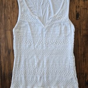 Ricki's Elegant White Lace Sleeveless Top Size Medium
